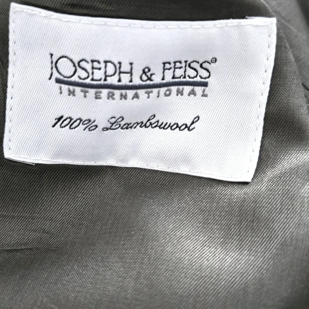 Joseph & Feiss Mens 46 Long Blazer 100% Lambswool Brown Glen Plaid Sport Coat